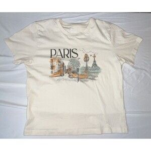 Organic collective Cropped T Shirt Size M PARIS By Organic Collection